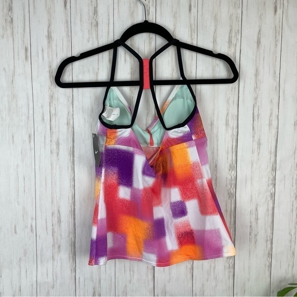 NWT Nike grid pattern tankini bathing suit top - Picture 5 of 7